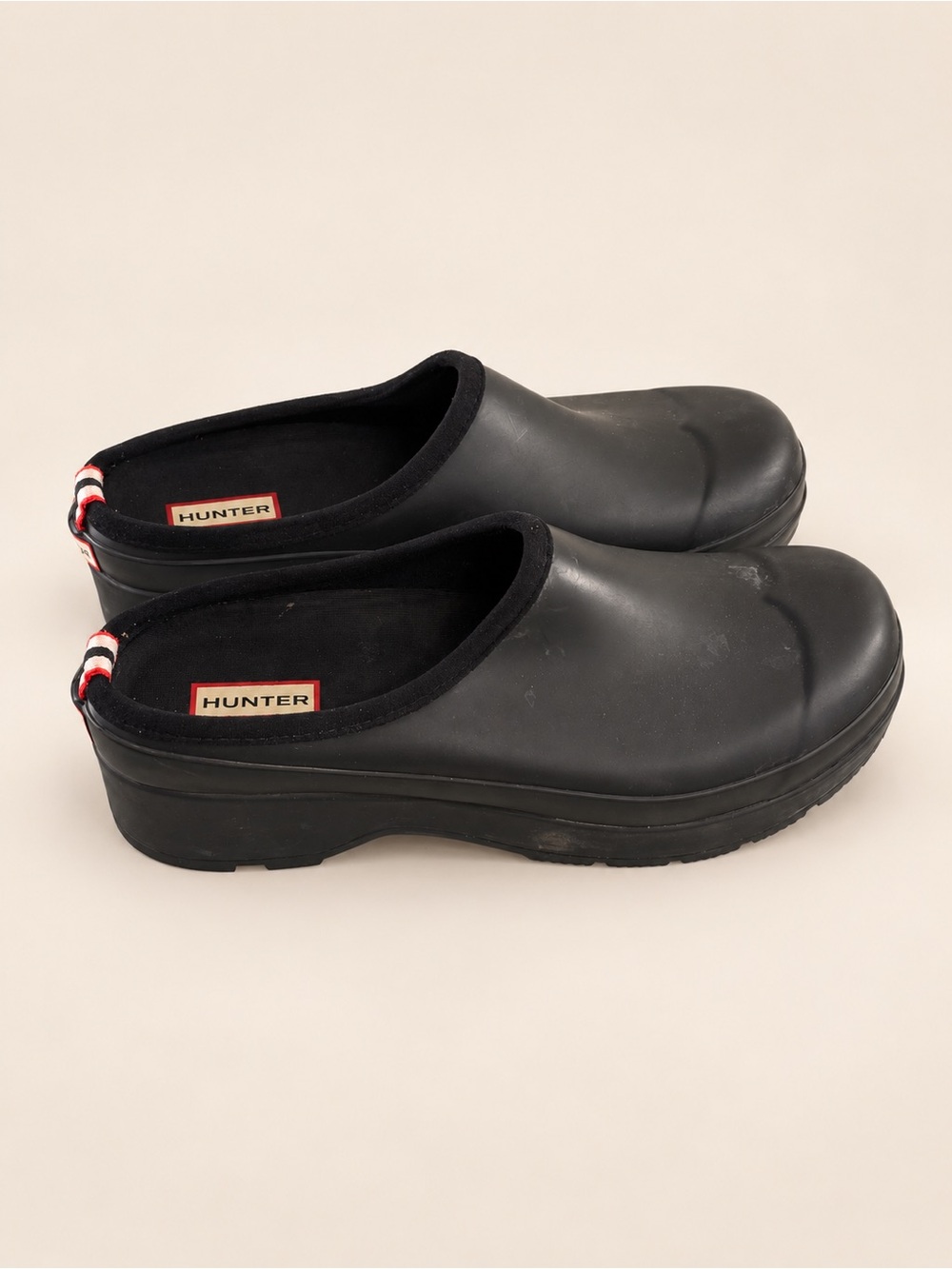 Hunter Original Play Black Rubber Clogs • Mens 11